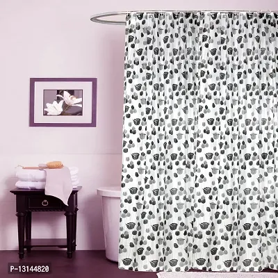 Clasiko PVC Plastic Bath Shower Bathroom 54x78-inch Curtain with 8 Hooks
