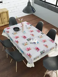 Clasiko 6 Seater PVC Table Cover; Pink Roses Blue Plants; Anti Slip; 60x90 Inches; 6 Seater-thumb4