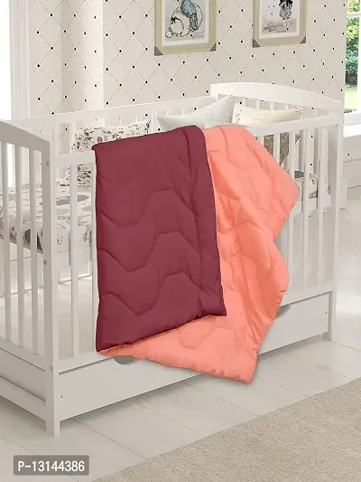 Clasiko Babies & Kids All Season Reversible Crib Blanket; 200 GSM; 0-8 Years; Size - 45x60 Inches; Maroon & Candy Peach-thumb2