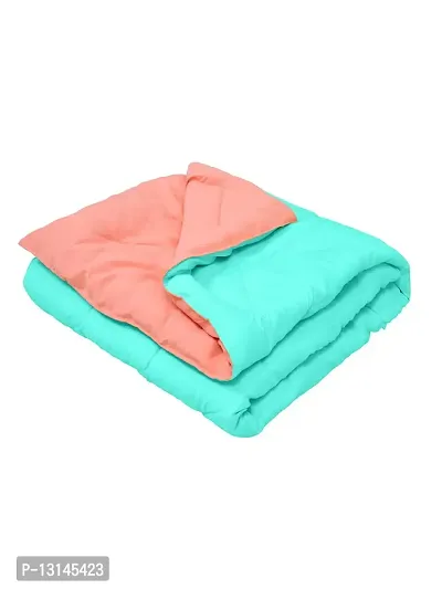 Clasiko Babies & Kids All Season Reversible Crib Blanket; 200 GSM; 0-8 Years; Size - 45x60 Inches; Sea Green & Candy Peach-thumb4