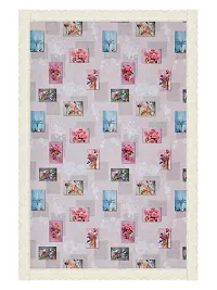 Clasiko 6 Seater PVC Table Cover; Pink Roses Blue Plants; Anti Slip; 60x90 Inches; 6 Seater-thumb3