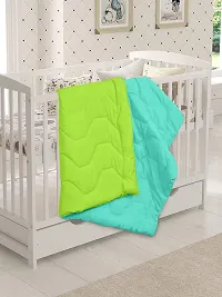 Clasiko Babies & Kids All Season Reversible Crib Blanket; 200 GSM; 0-8 Years; Size - 45x60 Inches; Green & Sea Green-thumb1