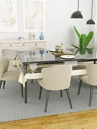 Clasiko 6 Seater Dining Table Cover; 60x90 Inches or 150x225 Cms; Material - PVC; Anti Slip; Broad Cream Lace-thumb2