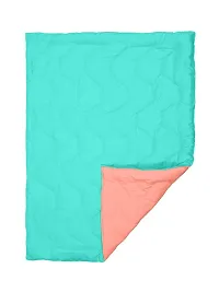 Clasiko Babies & Kids All Season Reversible Crib Blanket; 200 GSM; 0-8 Years; Size - 45x60 Inches; Sea Green & Candy Peach-thumb4