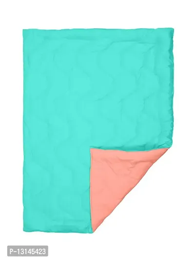 Clasiko Babies & Kids All Season Reversible Crib Blanket; 200 GSM; 0-8 Years; Size - 45x60 Inches; Sea Green & Candy Peach-thumb5