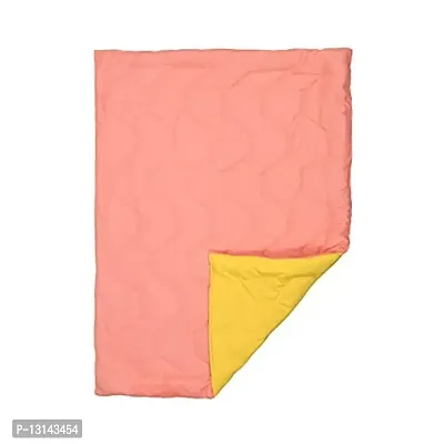 Clasiko Babies & Kids All Season Reversible Crib Blanket; 200 GSM; 0-8 Years; Size - 45x60 Inches; Candy Peach & Yellow-thumb4