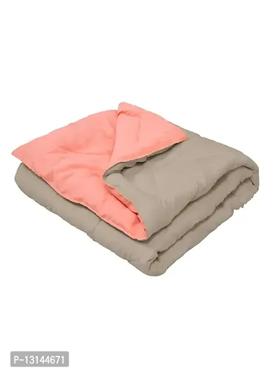 Clasiko Babies & Kids All Season Reversible Crib Blanket; 200 GSM; 0-8 Years; Size - 45x60 Inches; Taupe & Candy Peach-thumb4