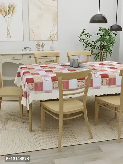 Clasiko 6 Seater PVC Table Cover; Red & White Checks; Anti Slip; 60x90 Inches-thumb2