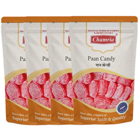 Chamria Paan Candy Mouth Freshener 120 Gm Pouch Pack of 4