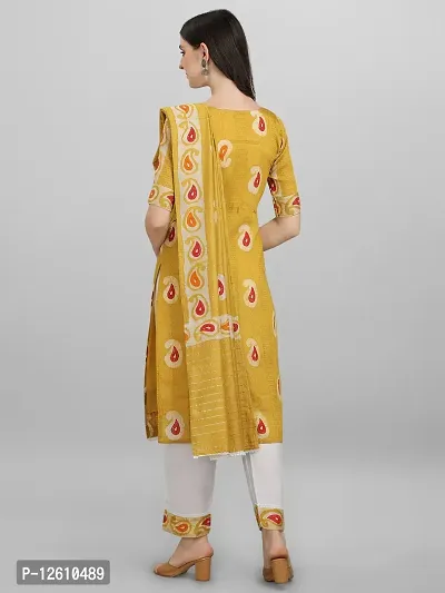 Staight Galaxy Cotton Batic Kurti Pant With Dupatta Set-thumb2