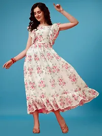 Attractive Printed fit and flared dress-thumb3
