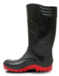 Stride Through Rainy Days with Confidence: Hillson Sherpa Black/Red Men's Rainwear Gumboots - Exclusive on GlowRoad!-thumb1