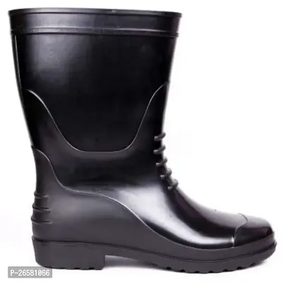 Stride in Style: Hillson Chota Hathi Plain Black Gumboots for Men - Unmatched Comfort and Durability-thumb4