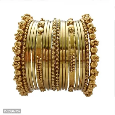 Brass Gold-Plated Bangle Set  (Pack Of 20)-thumb3
