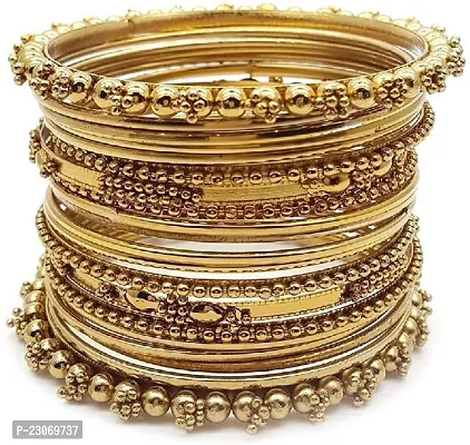 Brass Gold-Plated Bangle Set  (Pack Of 20)-thumb2