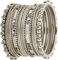 Alloy Silver Bangle Set  (Pack Of 20)-thumb1