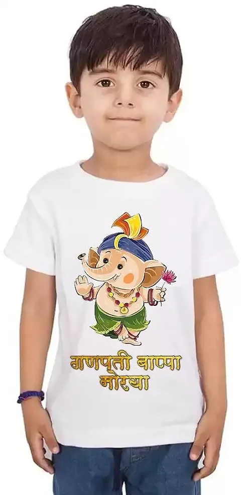 GIFTSBALA Ganpati Ji Kids T-Shirt for Boys Girls71