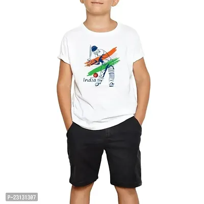 Elegant White Polycotton Printed T-Shirts For Kids