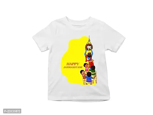 Elegant White Polycotton Printed T-Shirts For Kids-thumb0