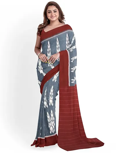 Attractive Mulmul Cotton Saree with Blouse piece 