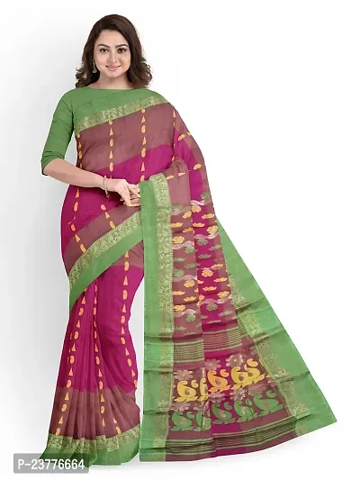 Beautiful Cotton Silk Woven Design Saree With Blouse Piece