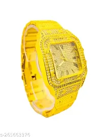 Fancy Golden Stylish Design Luxury Diamond Collection Watch for Men-thumb1