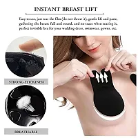 LALEY Women Breast Lifting Bra for Women, Invisible Lift/Push up Strapless Backless Bra Sticky Nipple Cover Cup Tape Reusable, 1 Pair, (Color-Black)-thumb4