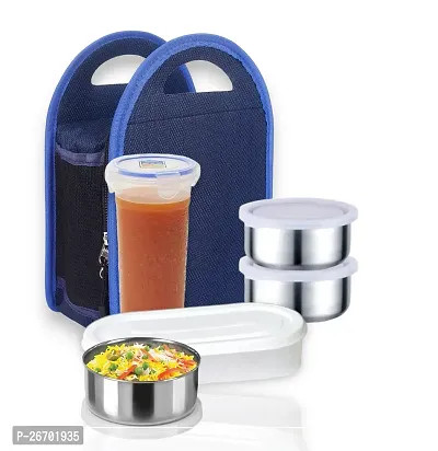 Manya Sale reg; Stainless Steel Lunch Box for School, Office  College with Bag 5 Containers Lunch Box  (330 ml, Thermoware)-thumb5