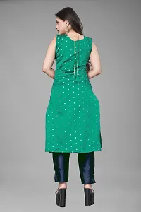 Stylish Turquoise Jacquard Woven Design Stitched Kurta For Women-thumb1