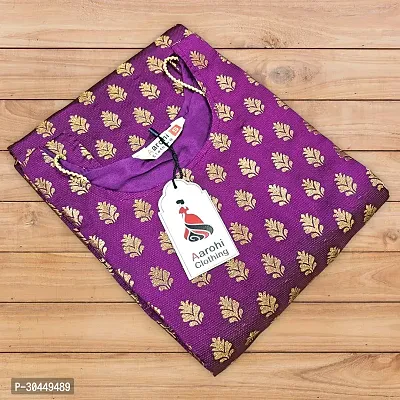 Stylish Purple Jacquard Woven Design Stitched Kurta For Women