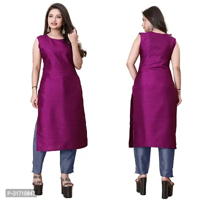 Stylish Purple Art Silk Kurta Bottom Set With Jacket For Women-thumb2