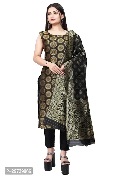 Stylish Jacquard Kurta And Pant With Dupatta Set For Women