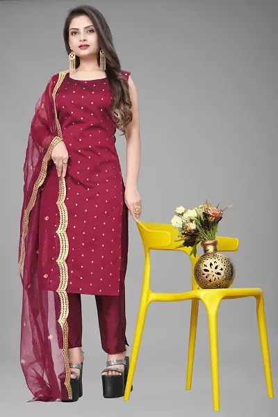 Fancy Jacquard Kurta Set For Women