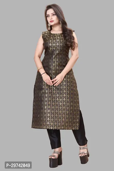 Stylish Jacquard Kurta And Pant With Dupatta Set For Women-thumb2