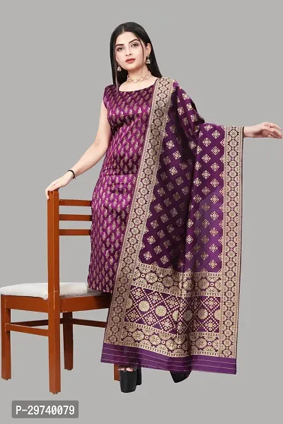 Stylish Jacquard Kurta And Pant With Dupatta Set For Women