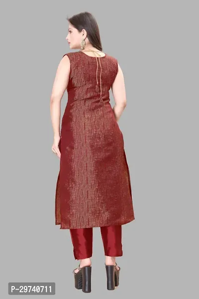 Stylish Jacquard Kurta And Pant With Dupatta Set For Women-thumb3