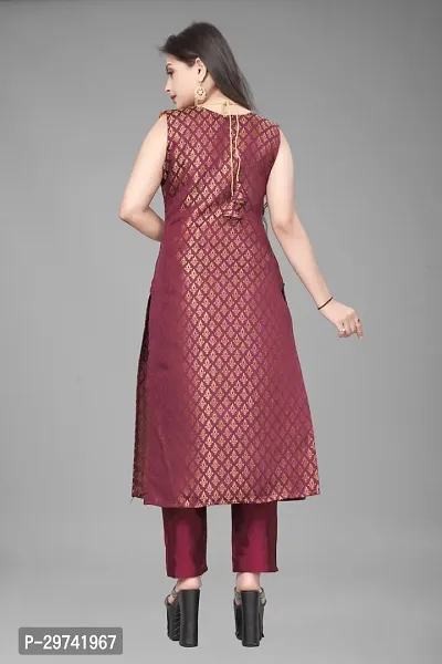 Stylish Jacquard Kurta And Pant With Dupatta Set For Women-thumb3