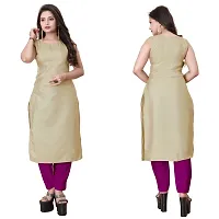 Stylish Cream Art Silk Kurta Bottom Set With Jacket For Women-thumb1