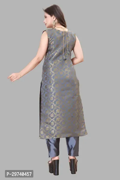 Stylish Jacquard Kurta And Pant With Dupatta Set For Women-thumb3