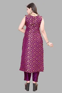 Stylish Jacquard Kurta And Pant With Dupatta Set For Women-thumb2