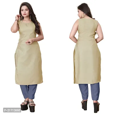 Stylish Cream Art Silk Kurta Bottom Set With Jacket For Women-thumb2