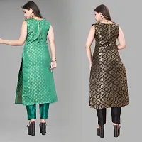 Elegant Banarasi Silk Jacquard Woven Kurta For Women- Pack Of 2-thumb1