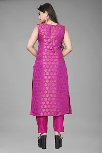 Stylish Pink Jacquard Kurta Bottom Set For Women-thumb1