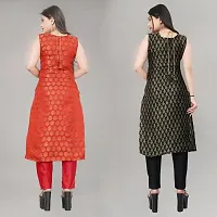 Elegant Banarasi Silk Jacquard Woven Kurta For Women- Pack Of 2-thumb1