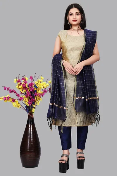 Stylish A-Line Jacquard Kurta Bottom Dupatta