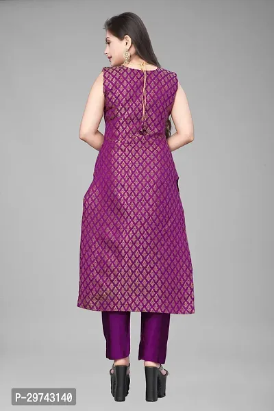 Stylish Jacquard Kurta And Pant With Dupatta Set For Women-thumb3