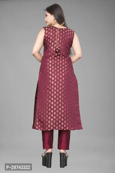 Stylish Jacquard Kurta And Pant With Dupatta Set For Women-thumb3