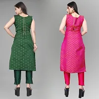 Elegant Banarasi Silk Jacquard Woven Kurta For Women- Pack Of 2-thumb1