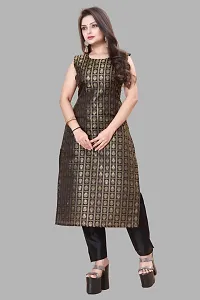 Stylish Jacquard Kurta And Pant With Dupatta Set For Women-thumb1