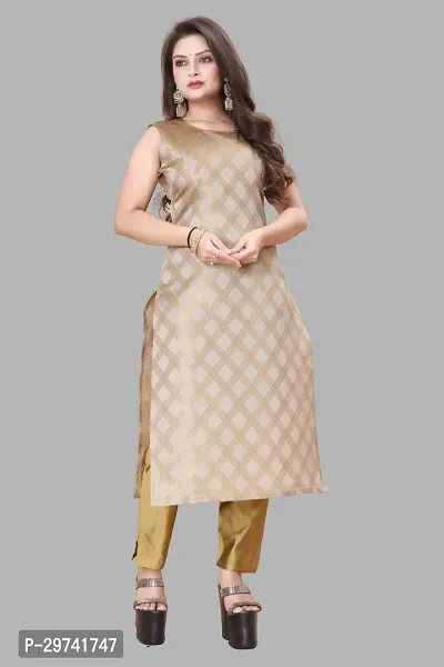 Stylish Jacquard Kurta And Pant With Dupatta Set For Women-thumb2